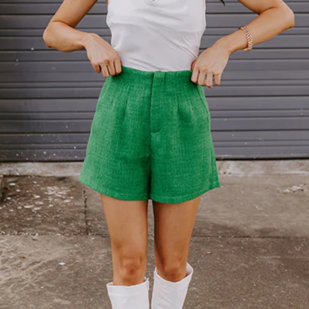 JOY TO THE WORLD HIGH WAIST TWEED SHORTS